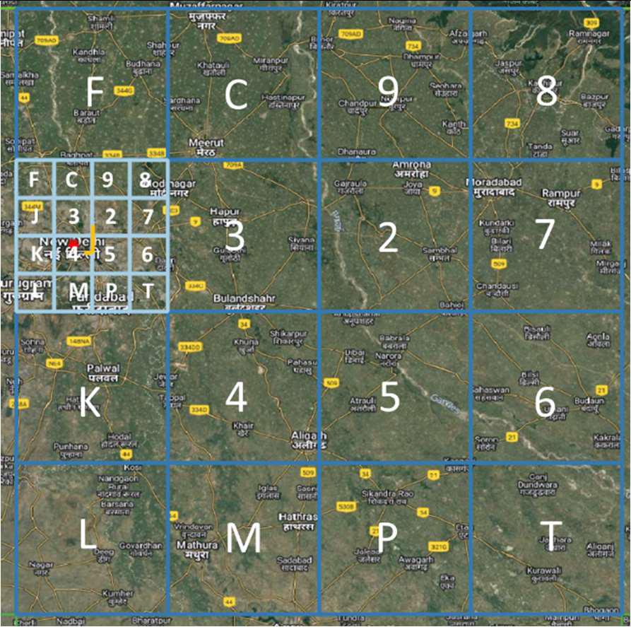 DIGIPIN Levels 3 subdivision
